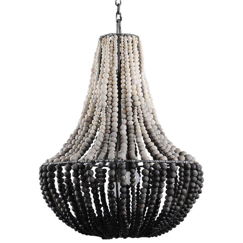 Люстра каплевидной формы украшенная круглыми бусинами Gradient Chandelier Black White Белый Черный Серый Люстра каплевидной формы украшенная круглыми бусинами Gradient Chandelier Black White Белый Черный Серый в Кирове | Loft Concept