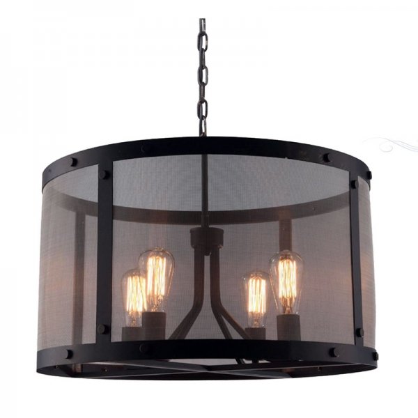 Люстра Loft Riveted Mesh Chandelier Round Черный в Кирове | Loft Concept 