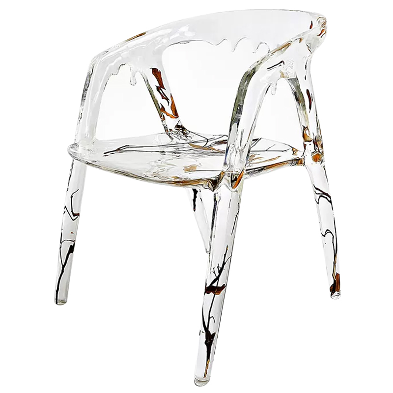 Стул из прозрачного акрила Crystal Waterfall Armchair Прозрачный Коричневый Оранжевый Стул из прозрачного акрила Crystal Waterfall Armchair Прозрачный Коричневый Оранжевый в Кирове | Loft Concept