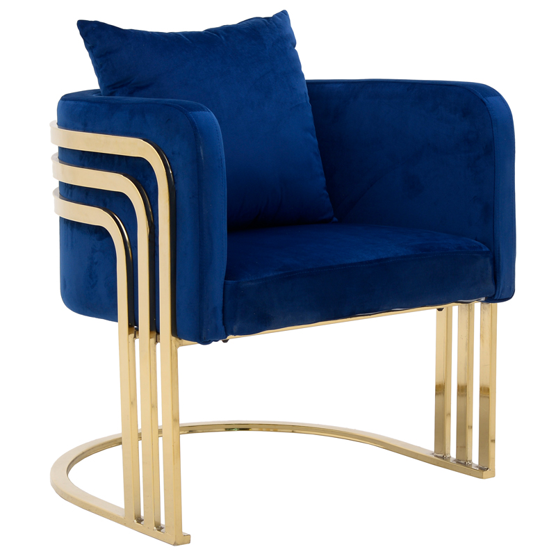 Кресло Custodia Armchair Blue Синий Глянцевое золото Кресло Custodia Armchair Blue Синий Глянцевое золото в Кирове | Loft Concept