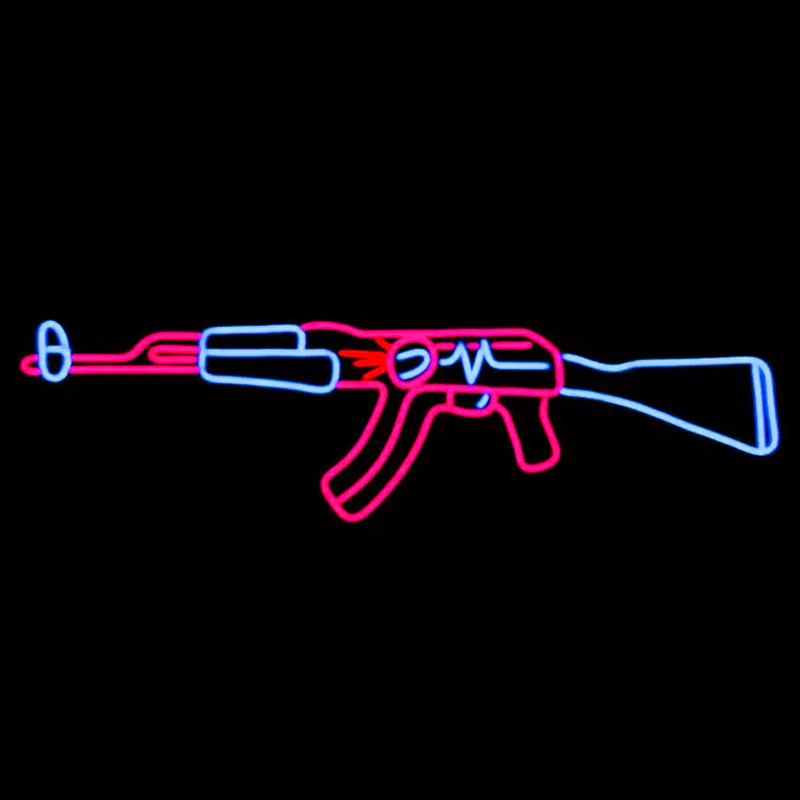 Неоновая настенная лампа Machine Gun Neon Wall Lamp Прозрачный Розовый Голубой Неоновая настенная лампа Machine Gun Neon Wall Lamp Прозрачный Розовый Голубой в Кирове | Loft Concept