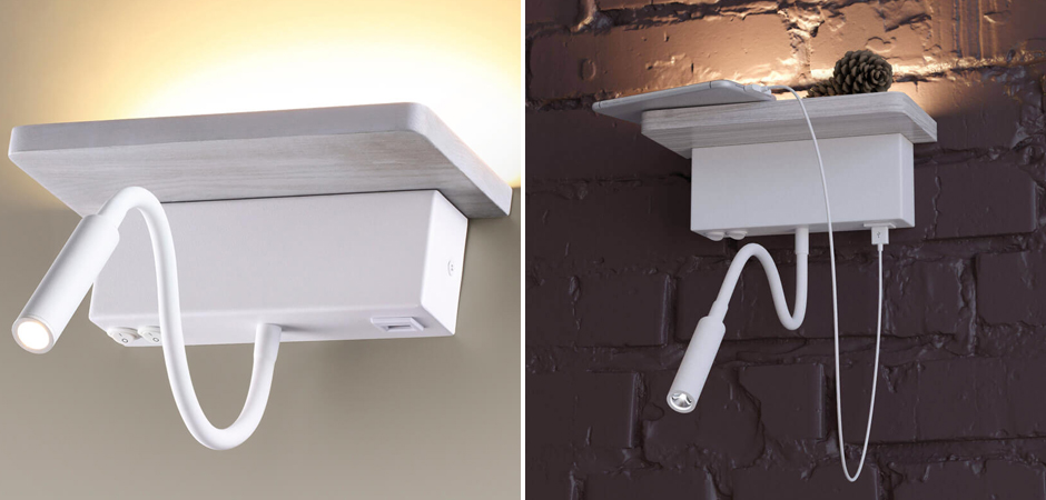 Бра Shirk Белое с USB входом Бра Shirk Белое с USB входом - Loft-Concept в Кирове