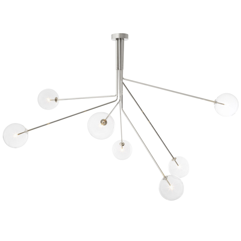 Люстра Eichholtz Chandelier Topaz Nickel Никель Прозрачный Люстра Eichholtz Chandelier Topaz Nickel Никель Прозрачный в Кирове | Loft Concept