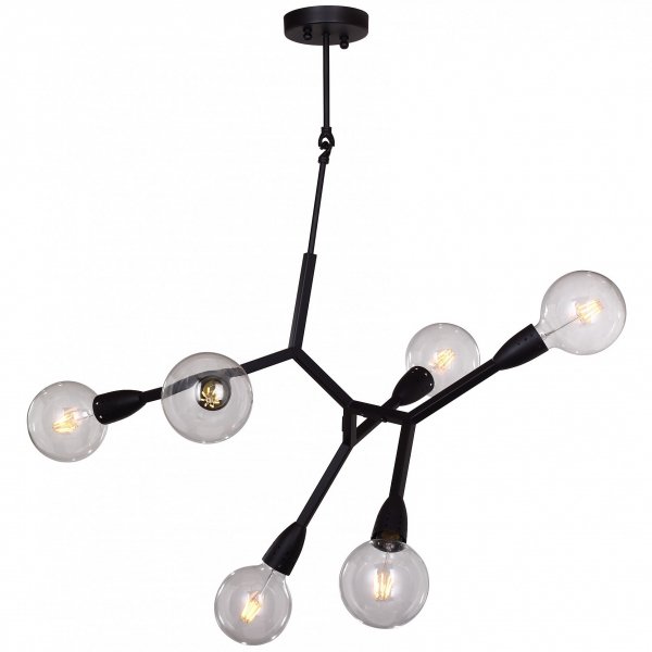 Люстра Polygon Chandelier 6 Black Черный Люстра Polygon Chandelier 6 Black Черный в Кирове | Loft Concept