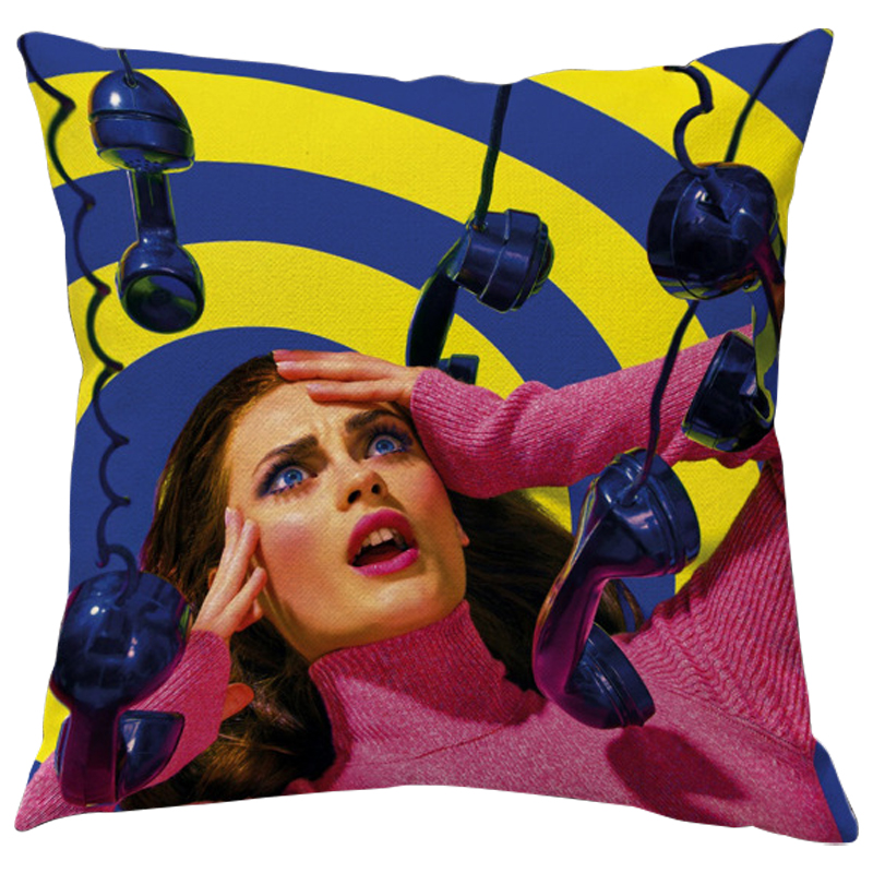 Декоративная подушка Seletti Cushion Phone Желтый Синий Розовый Декоративная подушка Seletti Cushion Phone Желтый Синий Розовый в Кирове | Loft Concept