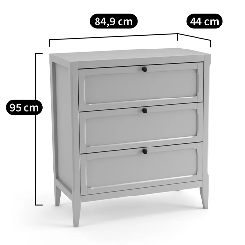 Комод с 3-мя ящиками серый Silva Grey Chest of Drawers Комод с 3-мя ящиками серый Silva Grey Chest of Drawers в Кирове