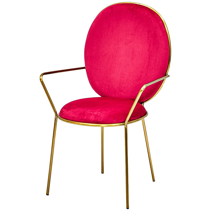 Стул с подлокотниками STAY Chair Fuchsia Фуксия Глянцевое золото Стул с подлокотниками STAY Chair Fuchsia Фуксия Глянцевое золото в Кирове | Loft Concept