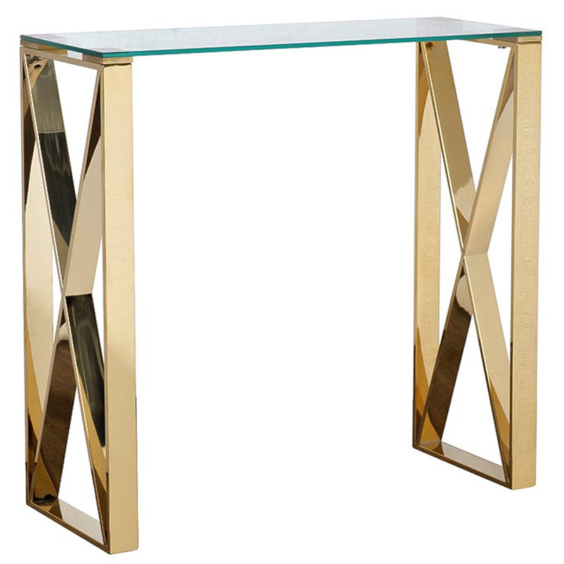 Консоль Golden Luxury II Console Золотой Прозрачное Стекло Консоль Golden Luxury II Console Золотой Прозрачное Стекло в Кирове | Loft Concept