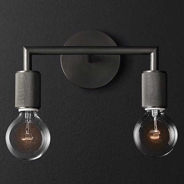 Бра RH Utilitaire Double Sconce Black Темная бронза Бра RH Utilitaire Double Sconce Black Темная бронза в Кирове | Loft Concept