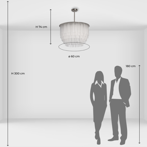Люстра круглая с прозрачными стеклянными трубками Nembus в Кирове