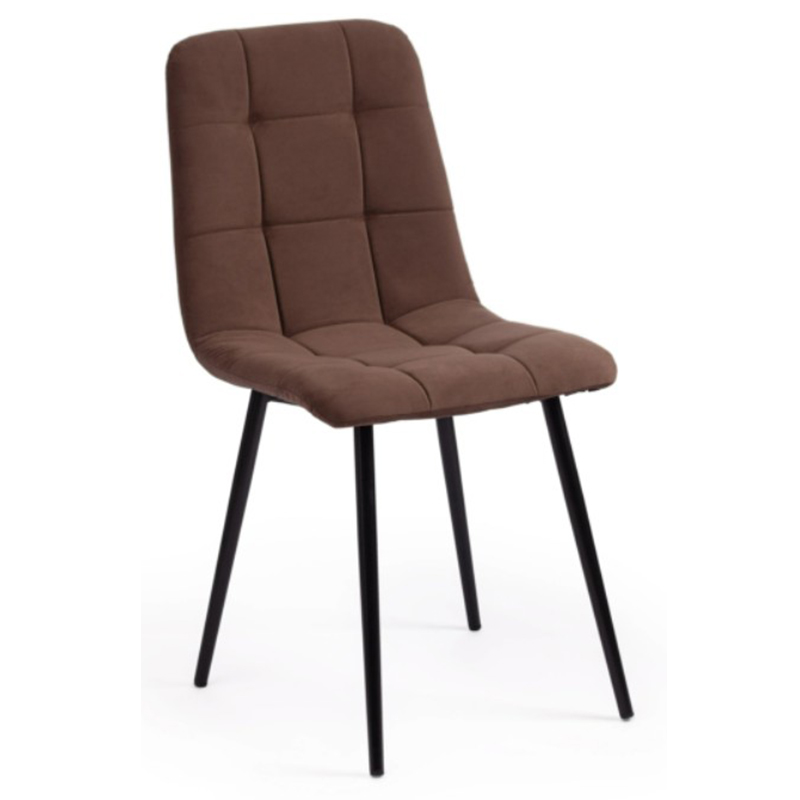 Стул Nancy Velour Brown Chair Коричневый Черный Стул Nancy Velour Brown Chair Коричневый Черный в Кирове | Loft Concept