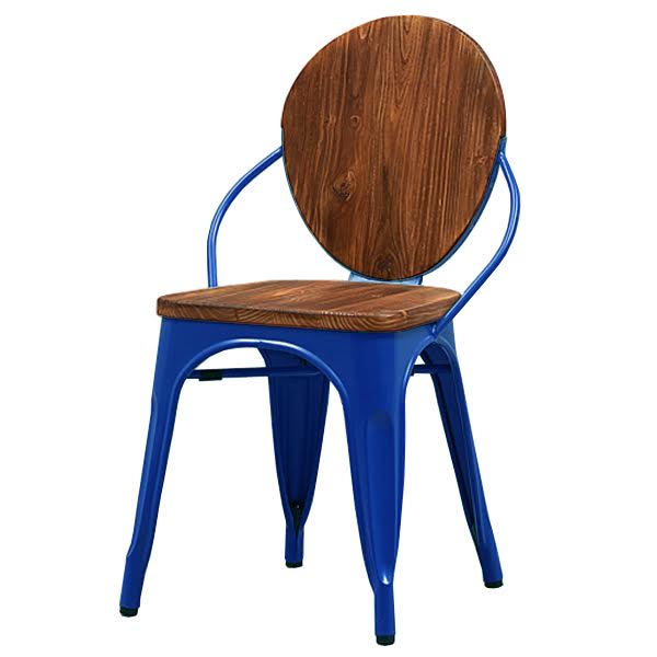 Стул Tolix chair Wooden Blue Дуб темный Синий Стул Tolix chair Wooden Blue Дуб темный Синий в Кирове | Loft Concept