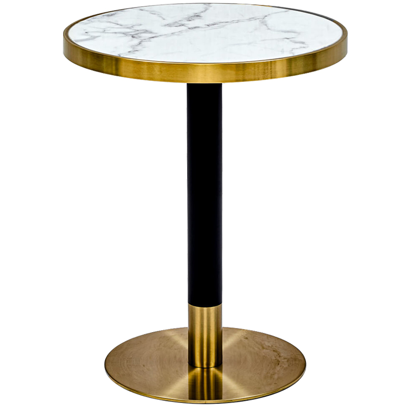 Обеденный стол Paco Dinner Table 60 Белый Глянцевое золото Черный Обеденный стол Paco Dinner Table 60 Белый Глянцевое золото Черный в Кирове | Loft Concept