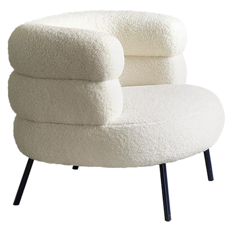Кресло Boyle White Boucle Armchair Белый Черный Кресло Boyle White Boucle Armchair Белый Черный в Кирове | Loft Concept