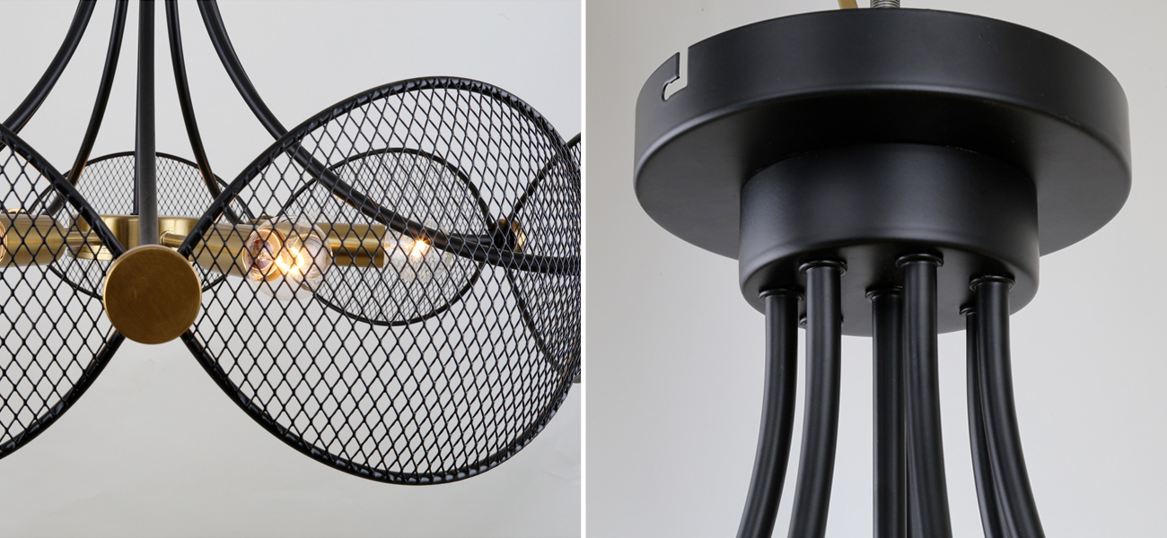 Черная люстра с латунными вставками Mosquitoes Caster - фото
