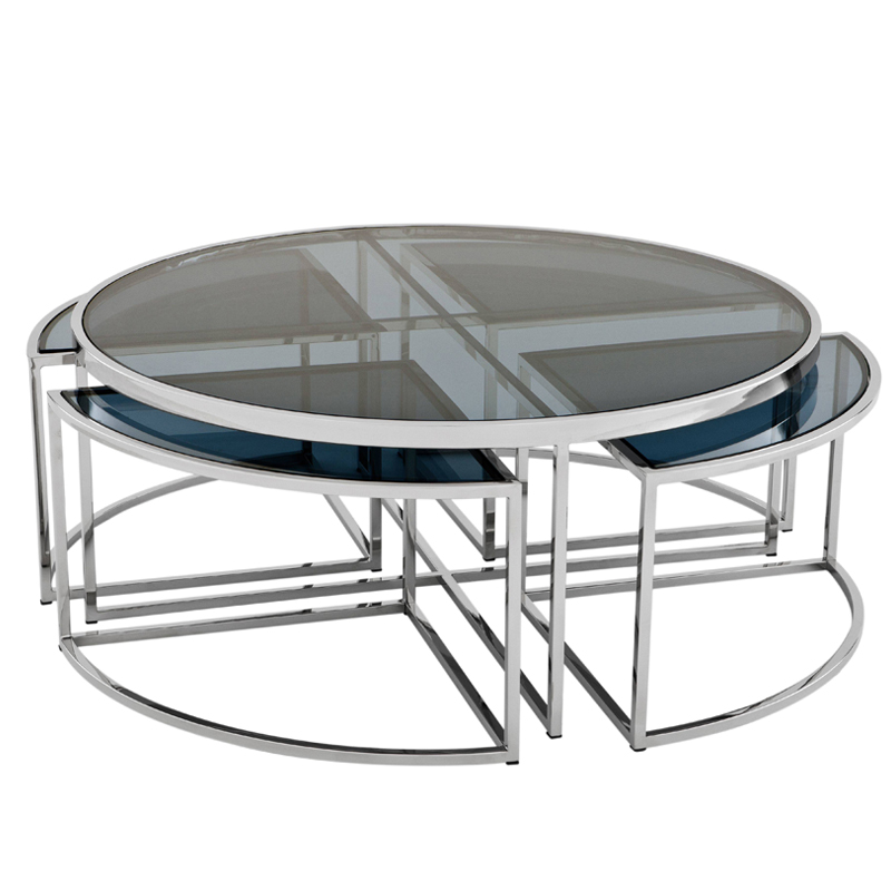 Кофейный стол Eichholtz Coffee Table Padova Stainless steel Нержавеющая сталь Стекло Смок Кофейный стол Eichholtz Coffee Table Padova Stainless steel Нержавеющая сталь Стекло Смок в Кирове | Loft Concept