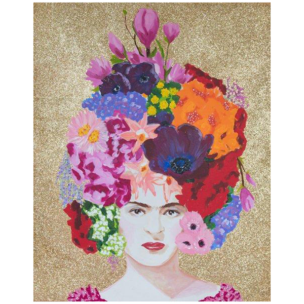Картина “Frida with Flower Bouquet Headdress and Gold Glitter Background” Мульти Картина “Frida with Flower Bouquet Headdress and Gold Glitter Background” Мульти в Кирове | Loft Concept