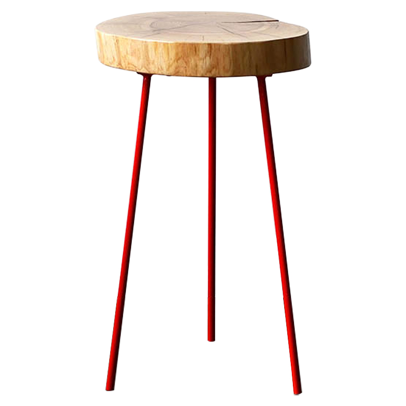 Приставной стол Jonty Industrial Metal Rust Side Table Светлый дуб Красный Приставной стол Jonty Industrial Metal Rust Side Table Светлый дуб Красный в Кирове | Loft Concept