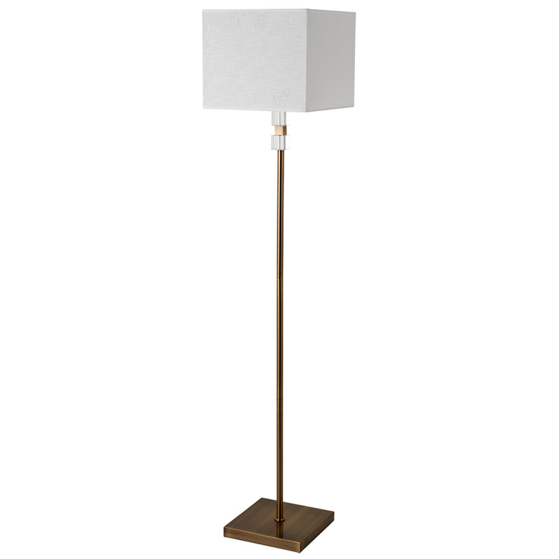 Торшер Tradonico Floor Lamp Brass Латунь Белый Прозрачный Торшер Tradonico Floor Lamp Brass Латунь Белый Прозрачный в Кирове | Loft Concept