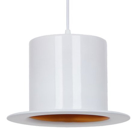 Подвесной светильник Pendant Lamp Banker Bowler Hat White I Белый Подвесной светильник Pendant Lamp Banker Bowler Hat White I Белый в Кирове | Loft Concept
