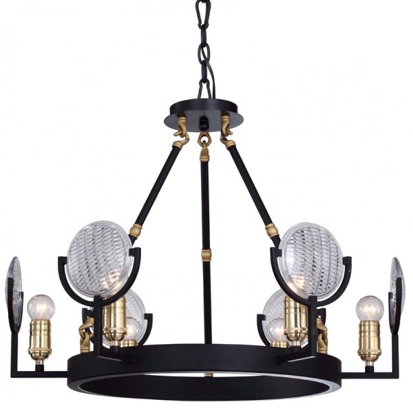 Люстра RH Gaslight Lens Chandelier 6 Черный Люстра RH Gaslight Lens Chandelier 6 Черный в Кирове | Loft Concept