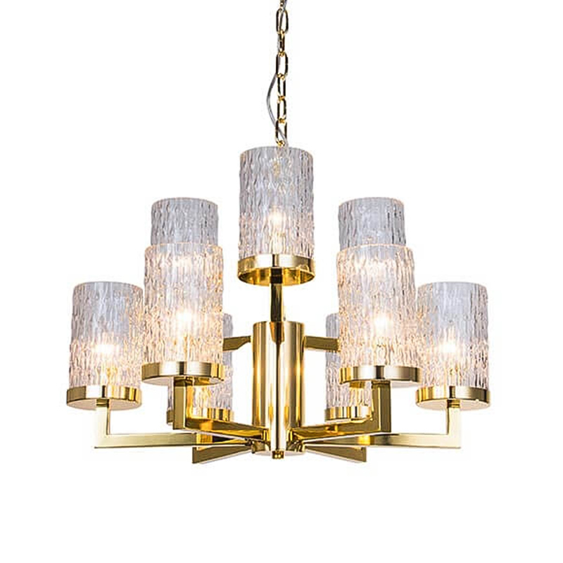 Люстра Estebe Glass Gold Chandelier 9 Прозрачный Золотой Люстра Estebe Glass Gold Chandelier 9 Прозрачный Золотой в Кирове | Loft Concept