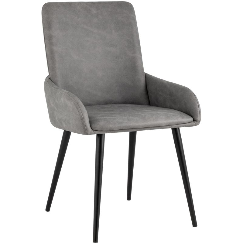 Стул Munchen Chair Серая Искусственная Замша Серый Черный Стул Munchen Chair Серая Искусственная Замша Серый Черный в Кирове | Loft Concept