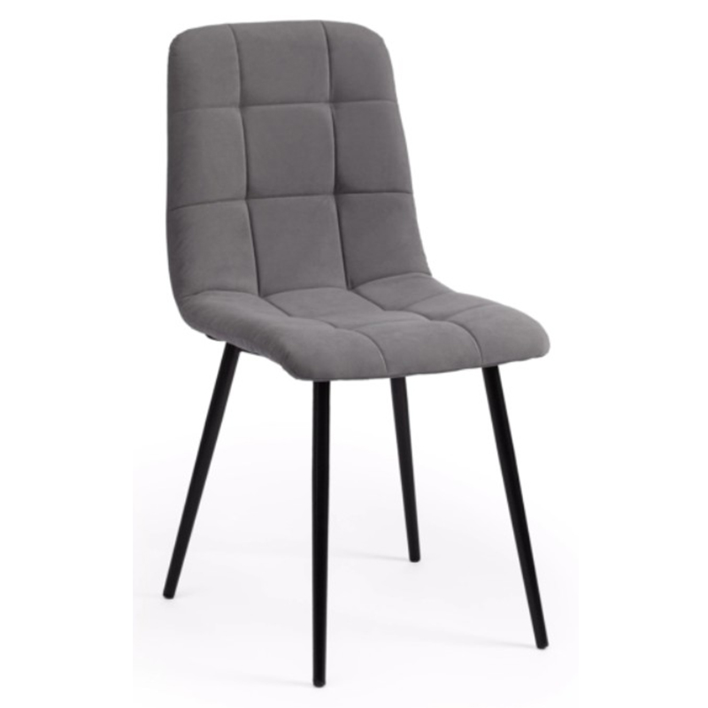 Стул Nancy Velour Grey Chair Серый Черный Стул Nancy Velour Grey Chair Серый Черный в Кирове | Loft Concept