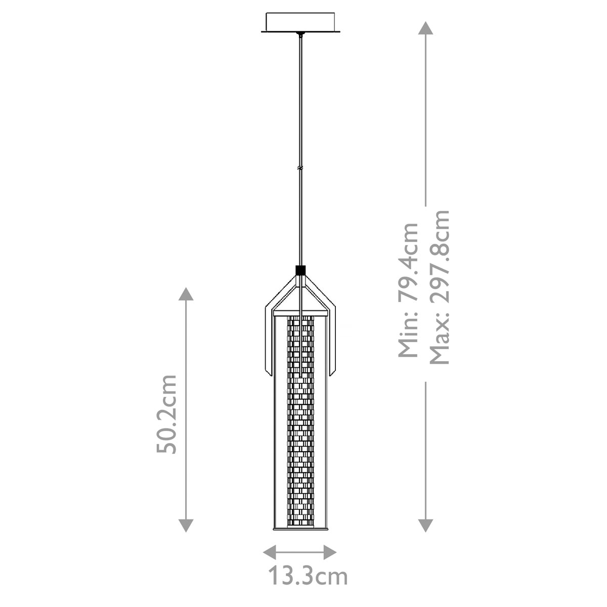 Подвесной светильник хромированного цвета с прозрачным цилиндрическим стеклянным плафоном Eurofase в Кирове