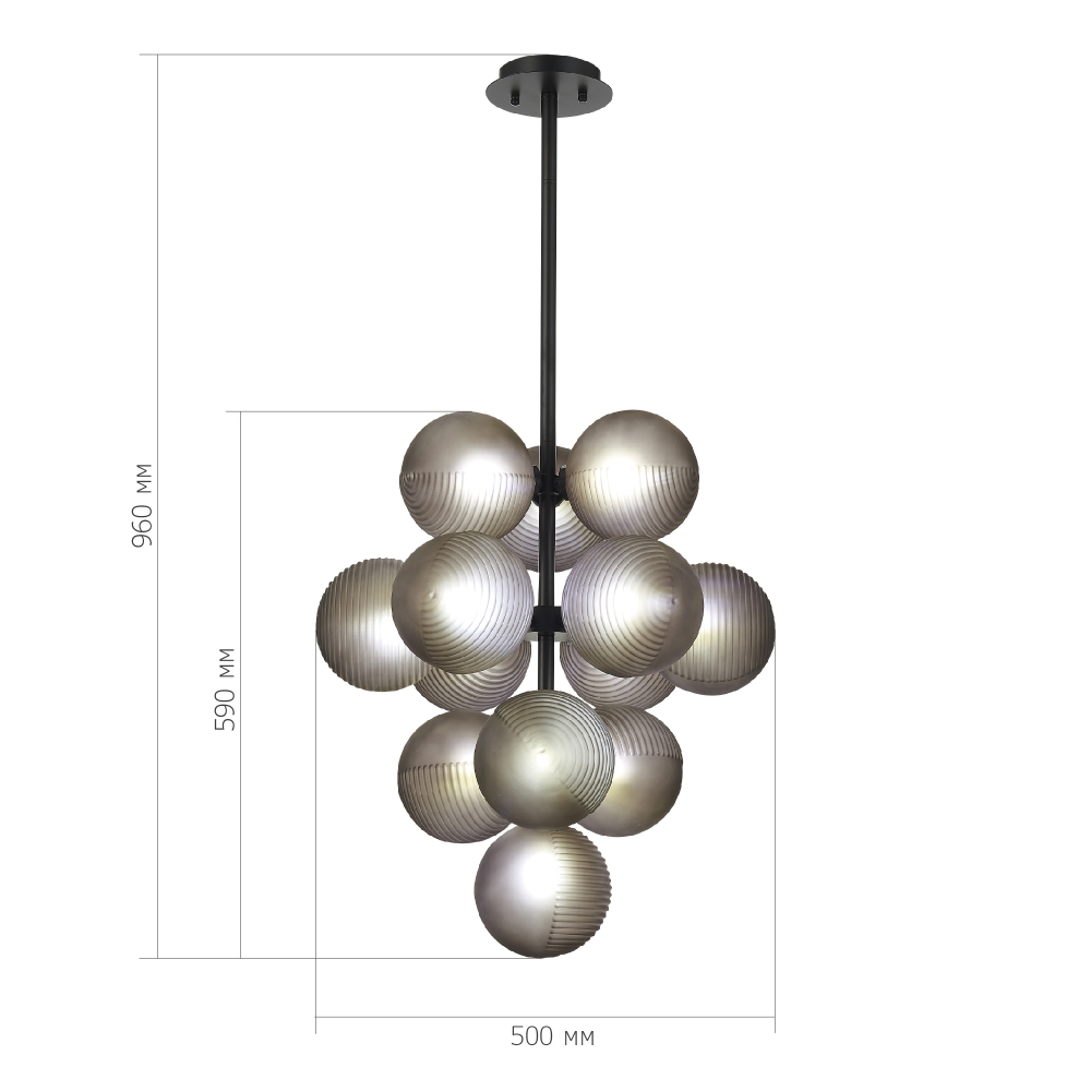 Люстра в форме виноградой грозди Inflorescence в Кирове