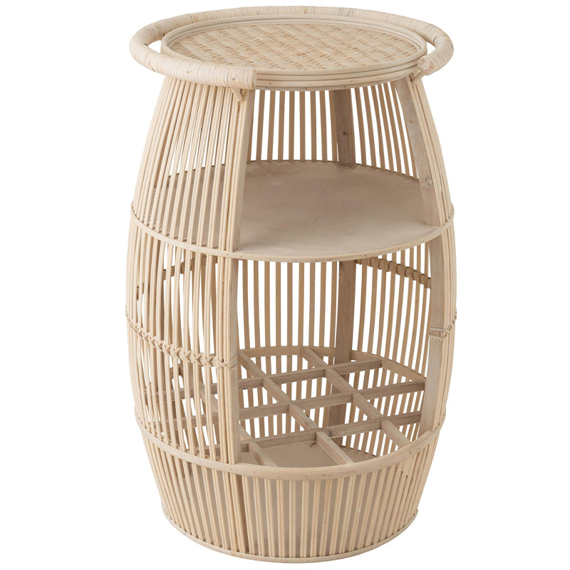 Круглый приставной стол из ротанга Lowe Wicker Side Table Бежевый Круглый приставной стол из ротанга Lowe Wicker Side Table Бежевый в Кирове | Loft Concept