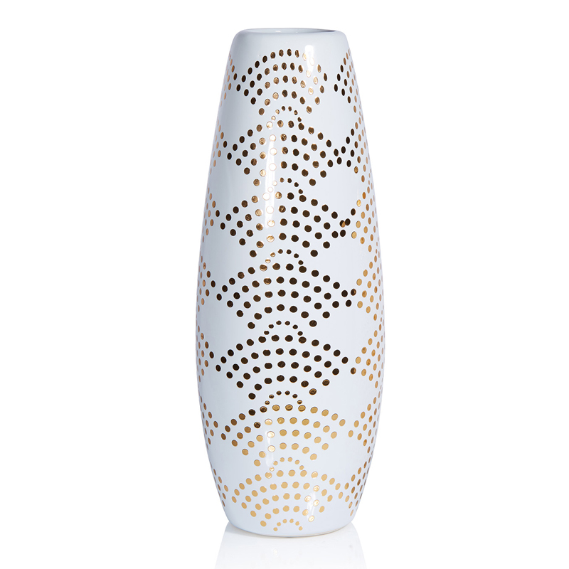 Ваза Amory Vase gold dots Золотой Белый Ваза Amory Vase gold dots Золотой Белый в Кирове | Loft Concept