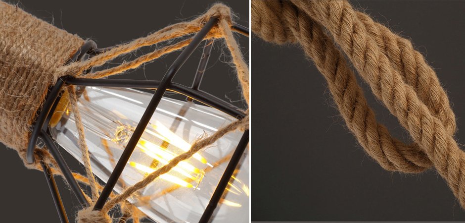 Подвесной светильник LOFT ROPE CHANDELIER CAGE Mono Подвесной светильник LOFT ROPE CHANDELIER CAGE Mono - Loft-Concept в Кирове