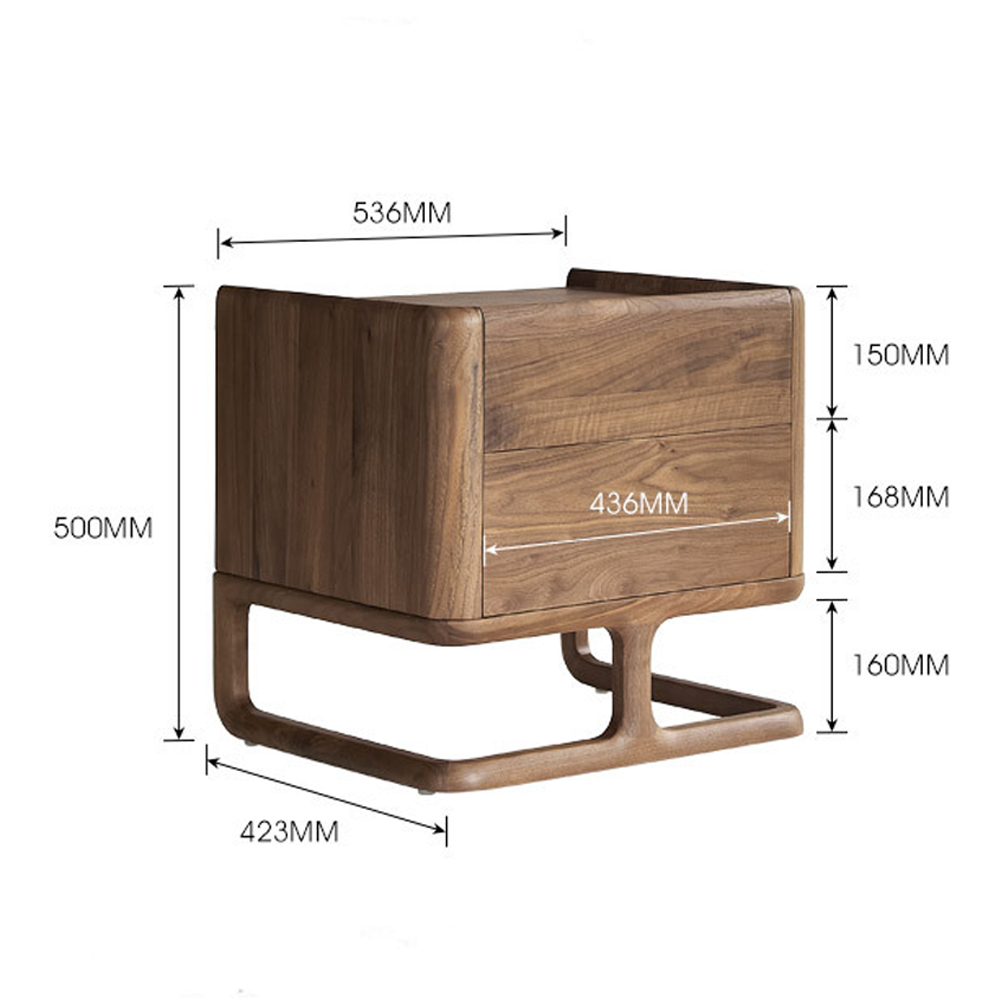 Прикроватный деревянный столик с 2-мя ящиками Moon Walnut Furniture Прикроватный деревянный столик с 2-мя ящиками Moon Walnut Furniture в Кирове