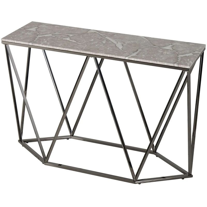 Консоль Kovaldzhi Collection Frame Geometry Dark Chrome Бежево-серый Белый Мрамор Bianco Темный хром Консоль Kovaldzhi Collection Frame Geometry Dark Chrome Бежево-серый Белый Мрамор Bianco Темный хром в Кирове | Loft Concept
