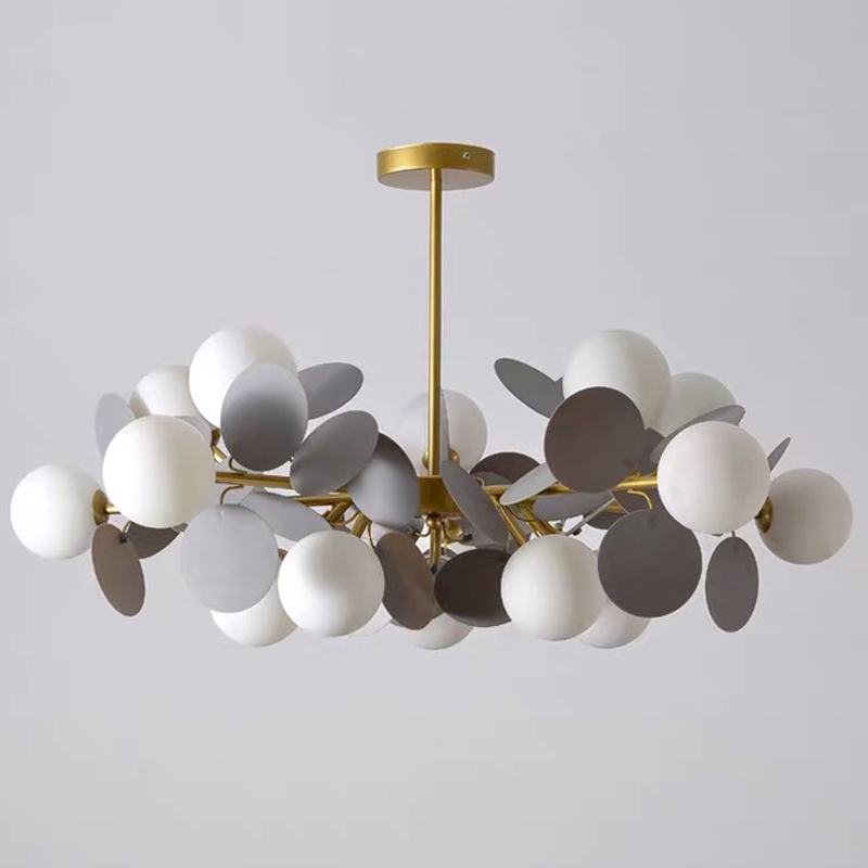 Люстра MATISSE Chandelier gray Золотой Белый Светло-серый Люстра MATISSE Chandelier gray Золотой Белый Светло-серый в Кирове | Loft Concept