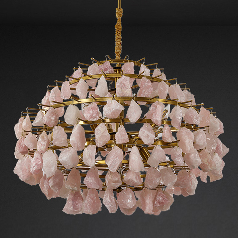 Hardis Pink stone Chandelier 65 Латунь Дымчатая Роза Hardis Pink stone Chandelier 65 Латунь Дымчатая Роза в Кирове | Loft Concept