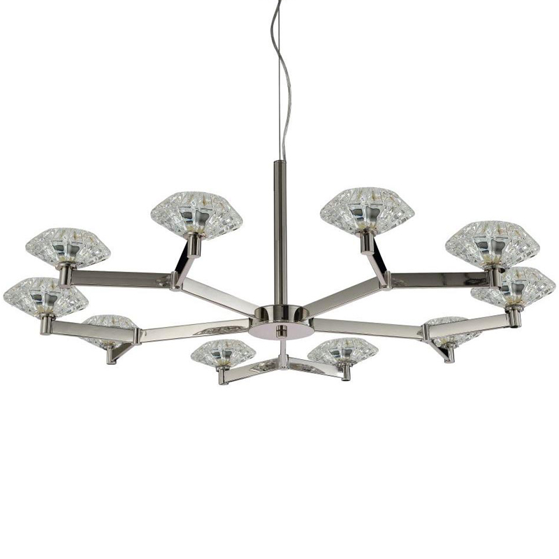 Люстра Yerker Chandelier Nickel 10 Никель Прозрачный Люстра Yerker Chandelier Nickel 10 Никель Прозрачный в Кирове | Loft Concept
