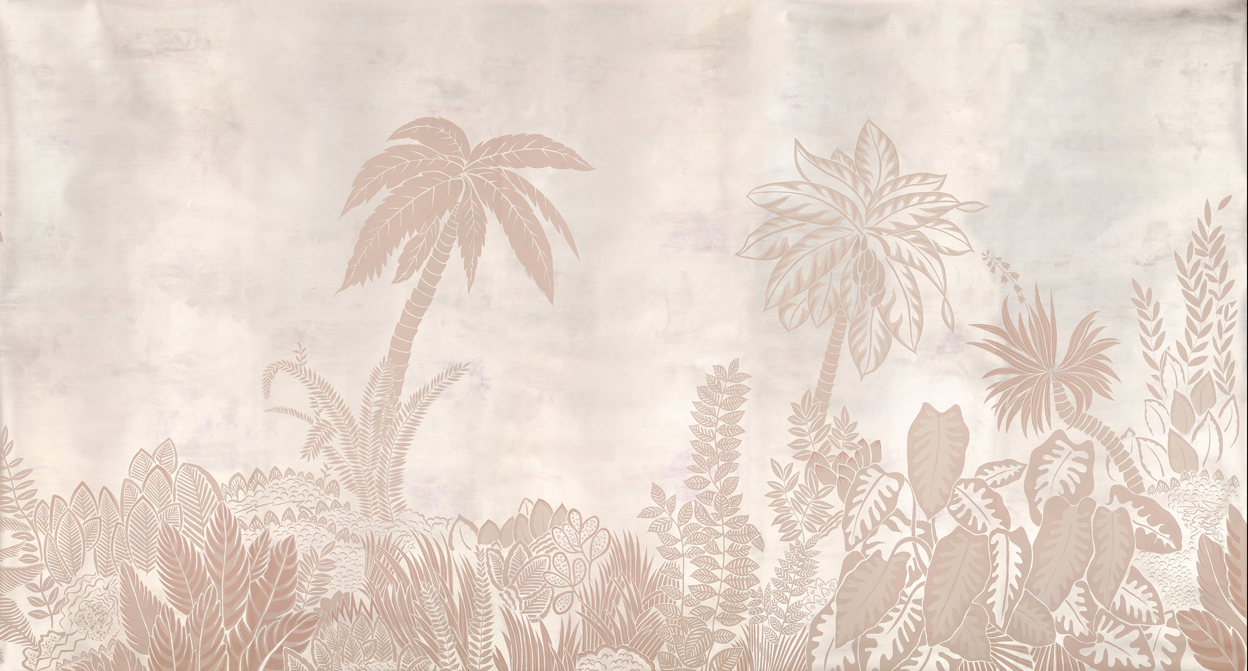 Обои ручная роспись Bahamian Beach Special Colourway on Tarnished Silver gilded paper with pearlescent antiquing Обои ручная роспись Bahamian Beach Special Colourway on Tarnished Silver gilded paper with pearlescent antiquing - постер Loft-Concept в Кирове