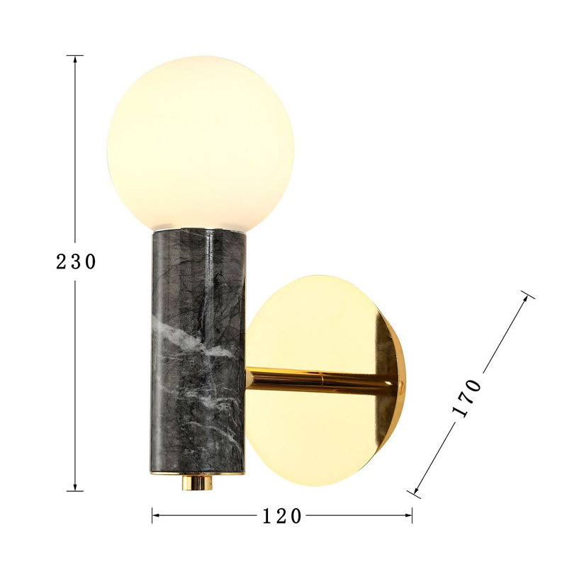 Бра с декором под черный мрамор Shaw Marble в Кирове