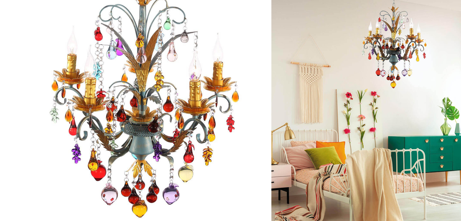 Люстра Colored Glass Pendant Chandelier 55 - фото