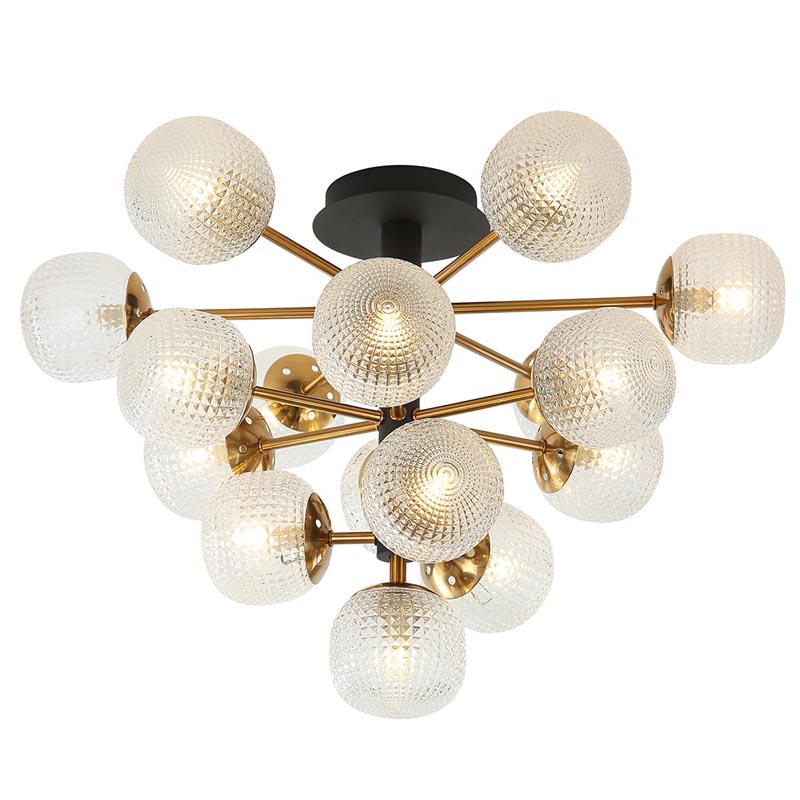 Потолочный светильник Barrett Ceiling Lamp matt Белое матовое стекло Латунь Потолочный светильник Barrett Ceiling Lamp matt Белое матовое стекло Латунь в Кирове | Loft Concept