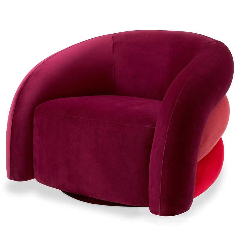 Кресло Eichholtz Chair Novelle Bordeaux Red Velvet Бургундский красный Коралловый Красный в Кирове | Loft Concept 