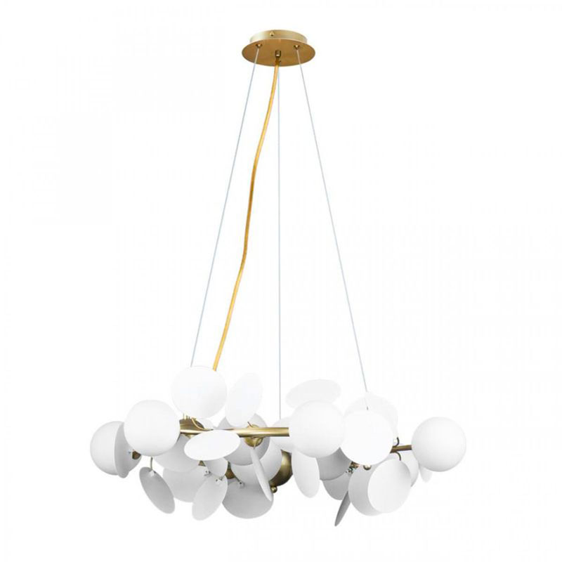 Люстра MATISSE Chandelier White диаметр 70 Белый Золотой Люстра MATISSE Chandelier White диаметр 70 Белый Золотой в Кирове | Loft Concept