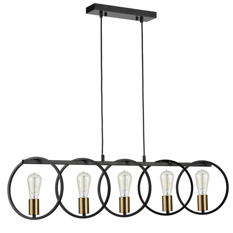 Люстра Loft Rings Ligh 5 Черный Золотой Люстра Loft Rings Ligh 5 Черный Золотой в Кирове | Loft Concept