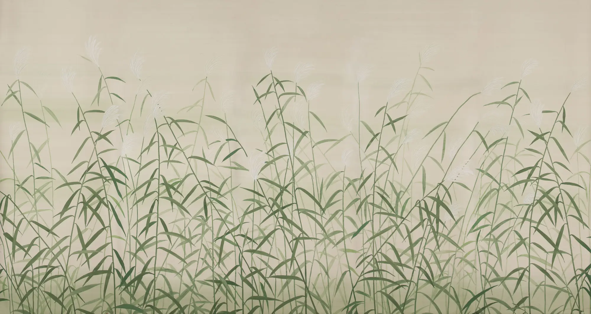 Обои ручная роспись Wild Grasses Special Colourway on Bleached Silver slub silk Обои ручная роспись Wild Grasses Special Colourway on Bleached Silver slub silk - постер Loft-Concept в Кирове