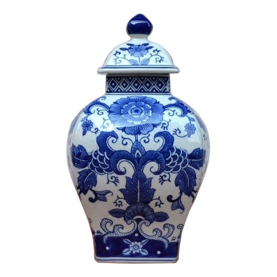 Ваза с крышкой Dark Blue Pattern Светло-голубой Ваза с крышкой Dark Blue Pattern Светло-голубой в Кирове | Loft Concept