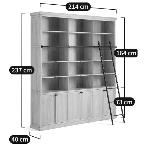 Книжный шкаф из массива сосны с металлической лестницей Burton Wood Cabinet Книжный шкаф из массива сосны с металлической лестницей Burton Wood Cabinet в Кирове