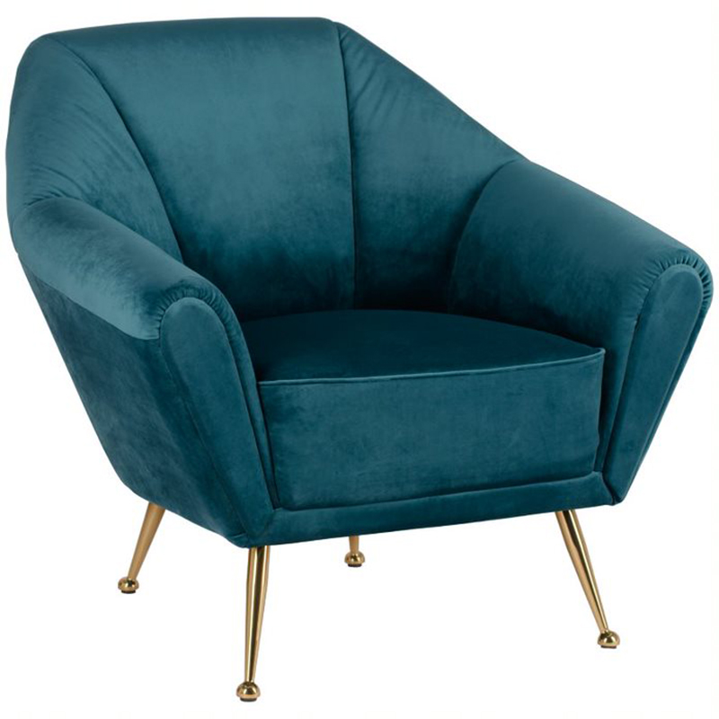 Кресло Brunner Chair blue Золотой Темно-синий Кресло Brunner Chair blue Золотой Темно-синий в Кирове | Loft Concept