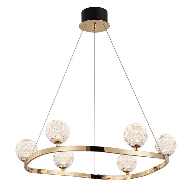 Люстра Aella Glass Balls Round Chandelier Золотой Прозрачный Люстра Aella Glass Balls Round Chandelier Золотой Прозрачный в Кирове | Loft Concept